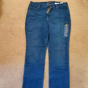 Women's mid-rise tall jeans size 16.